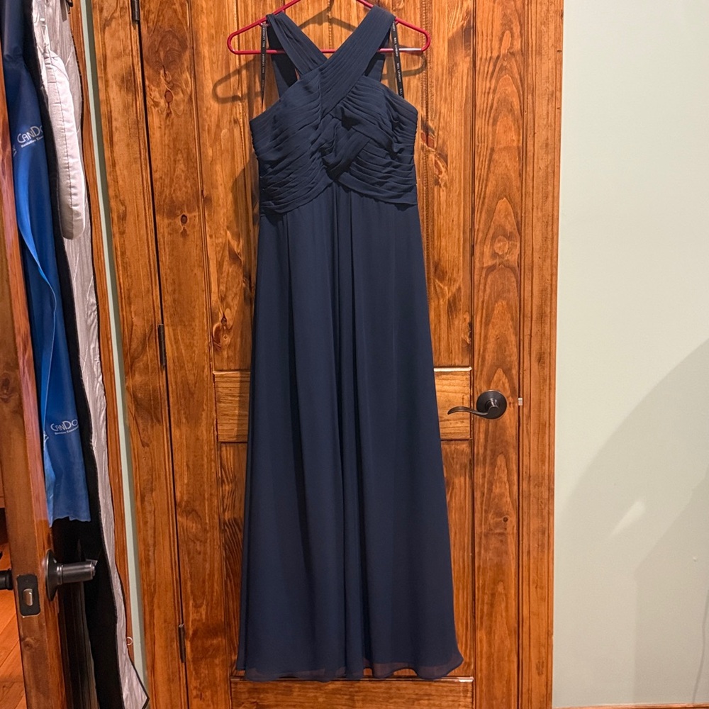 Elegant Navy Blue Gown by Bill Levkoff